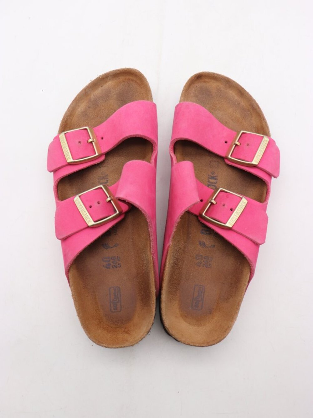 Birkenstock Arizona Women's EU 40 US 9 Soft Footbed Pink Leather Buckle Sandals - Picture 7 of 9